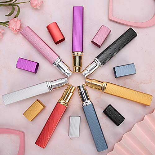 A K Homes - 12ML Portable Perfume Spray Bottle Set (7Pcs) - Refillable Travel Size Perfume Atomizer for Women & Men - Perfect for Travel, Gym, Office & Outdoor Activities