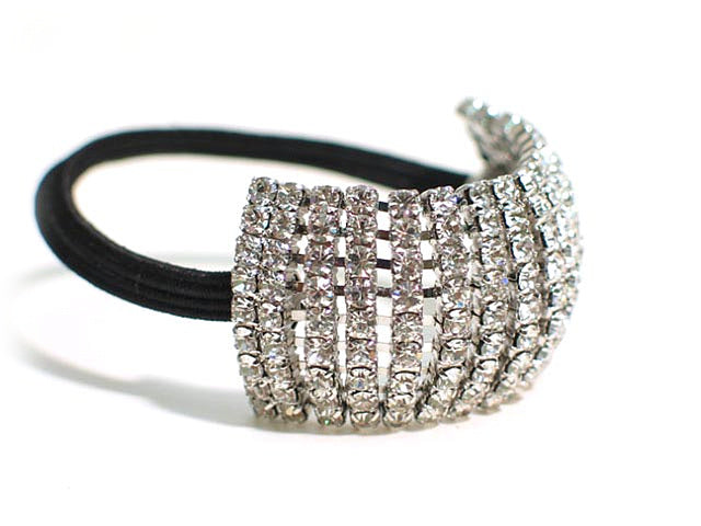 Elegant Crystal Hair Tie for Women - Stylish Ponytail Holder for Everyday Wear, Parties & Special Occasions