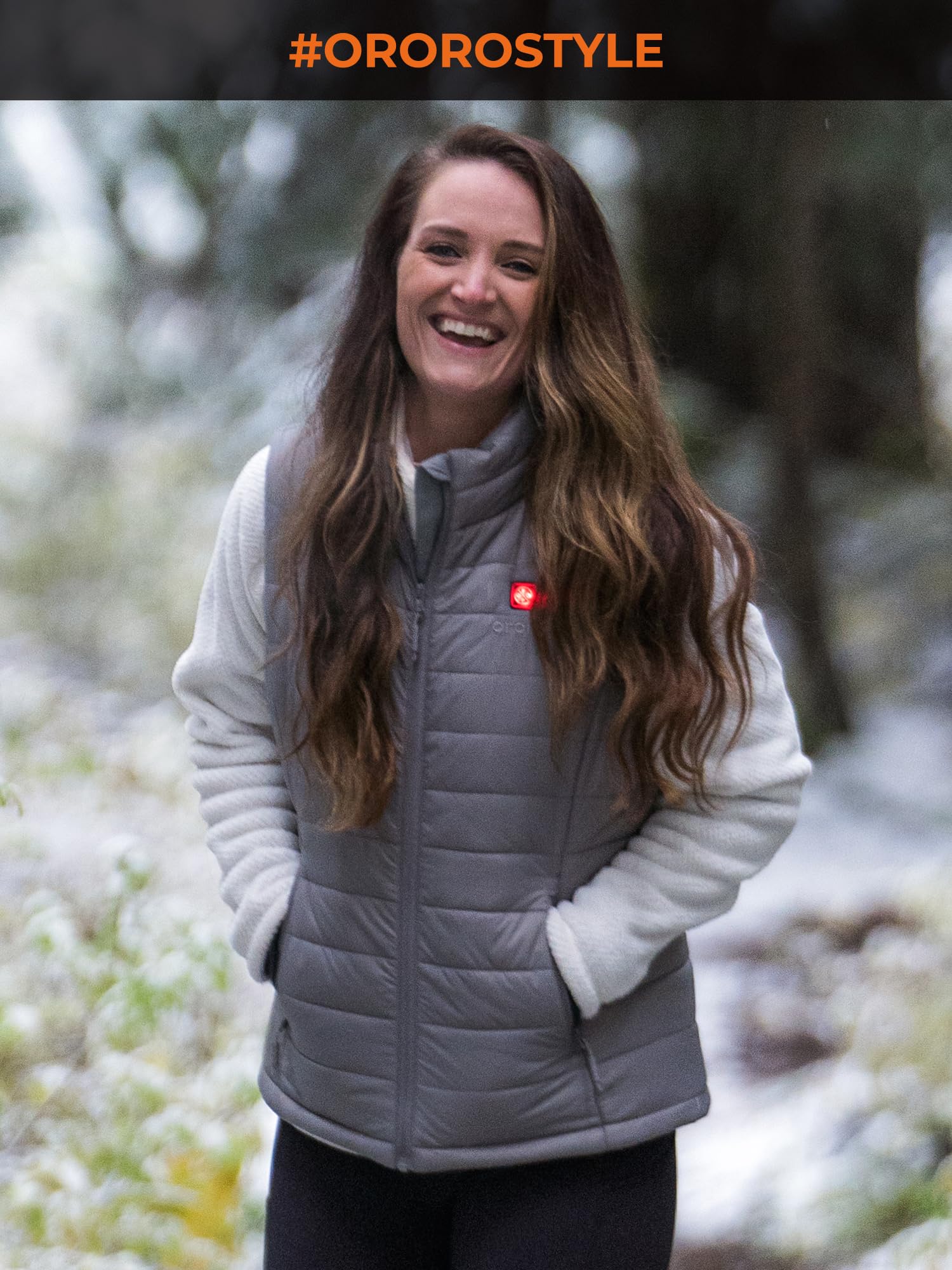 ORORO Women's Lightweight Heated Vest with USB Battery Pack - Winter Warmth for Outdoor Activities, Commuting & Travel (Charger Not Included)