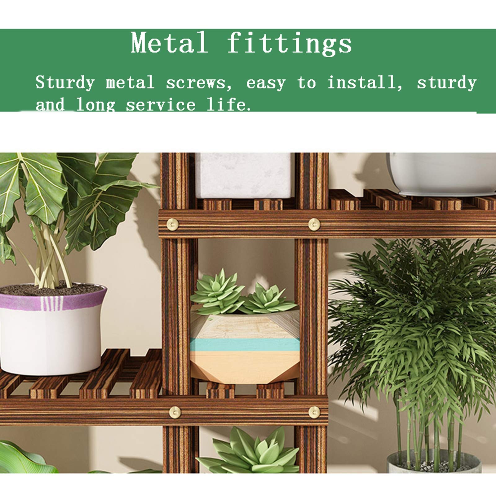 Pine Wood Plant Stand - Indoor & Outdoor Flower Pot Holder Shelf with Adjustable Height for Garden, Patio, Living Room | Perfect for Displaying Plants, Herbs & Home Decor