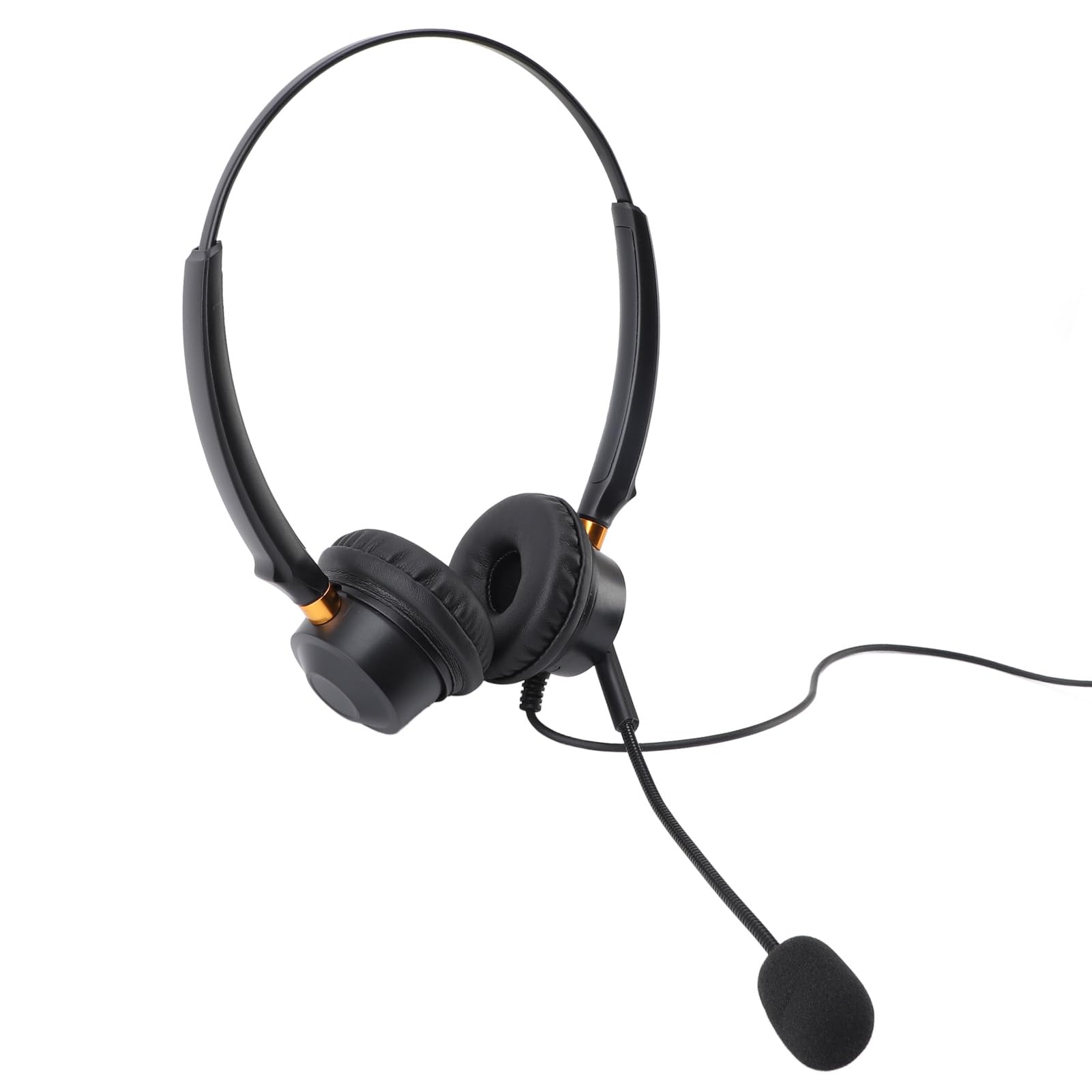 Noise Canceling Call Center Headset with Dual Ear Speaker - Adjustable Volume, Multiple Interfaces for Office Telephone & Computer Use - Comfortable for Long Hours, Ideal for Customer Service & Remote Work