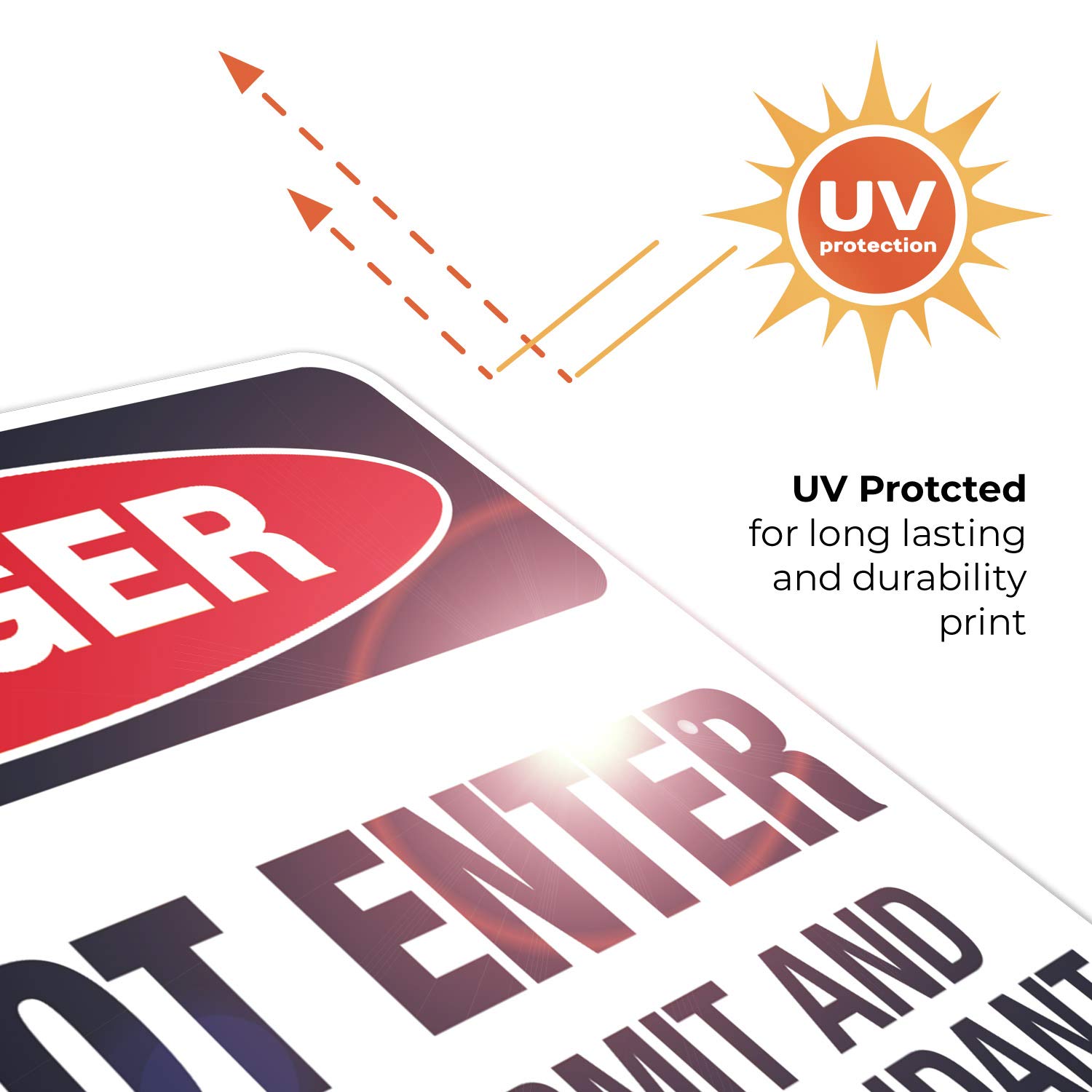 Danger Do Not Enter Without Permit Sign - OSHA Compliant 24x30 Inches Rust-Free Aluminum - Fade Resistant for Indoor & Outdoor Use - Made in USA - Perfect for Construction Sites, Warehouses & Restricted Areas