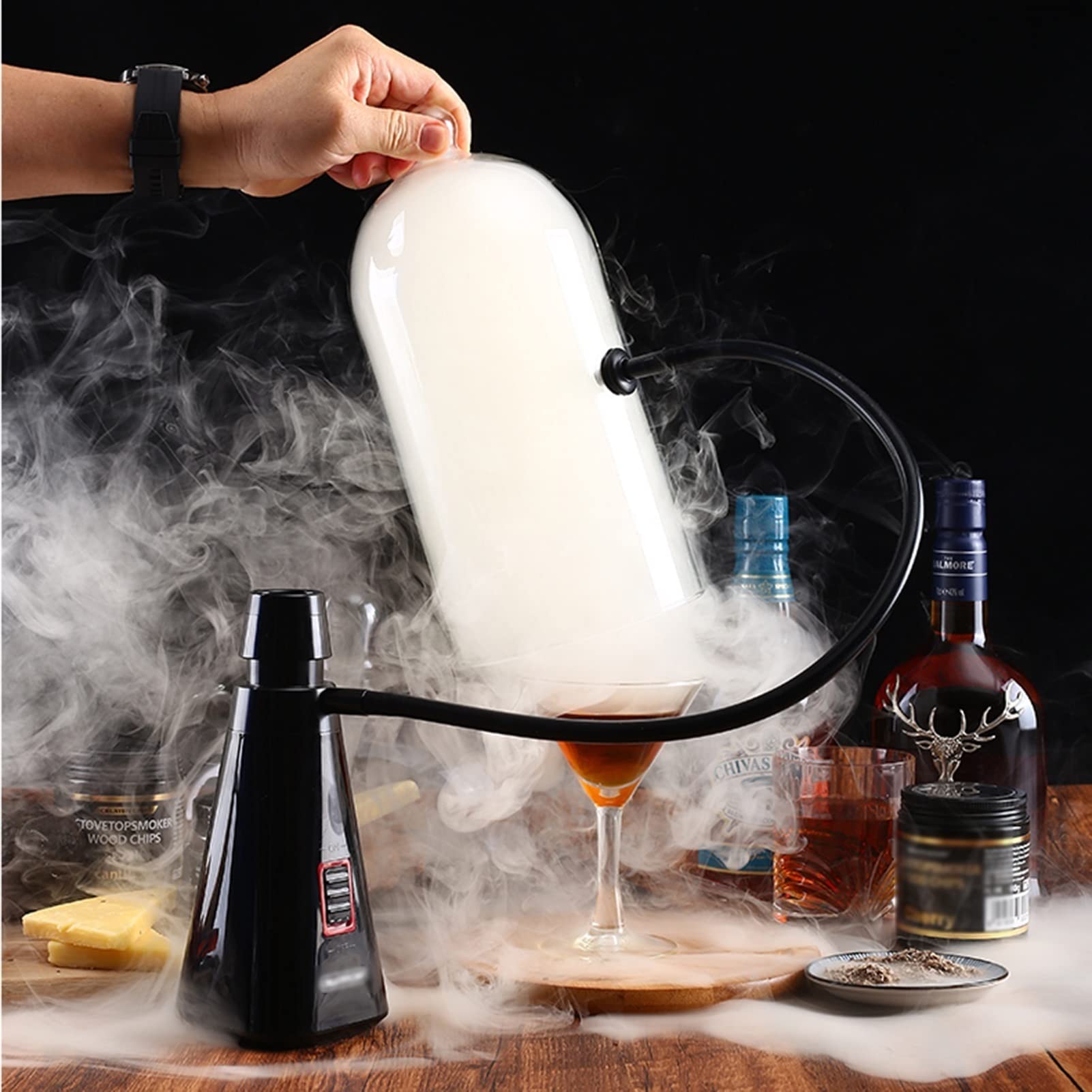 Premium Electric Food Smoker Kit with Dome & Cold Smoke Generator - Perfect for Smoking Meat, BBQ, Cheese, Cocktails & Drinks | Ideal for Home Kitchens, Outdoor Grilling & Bartending
