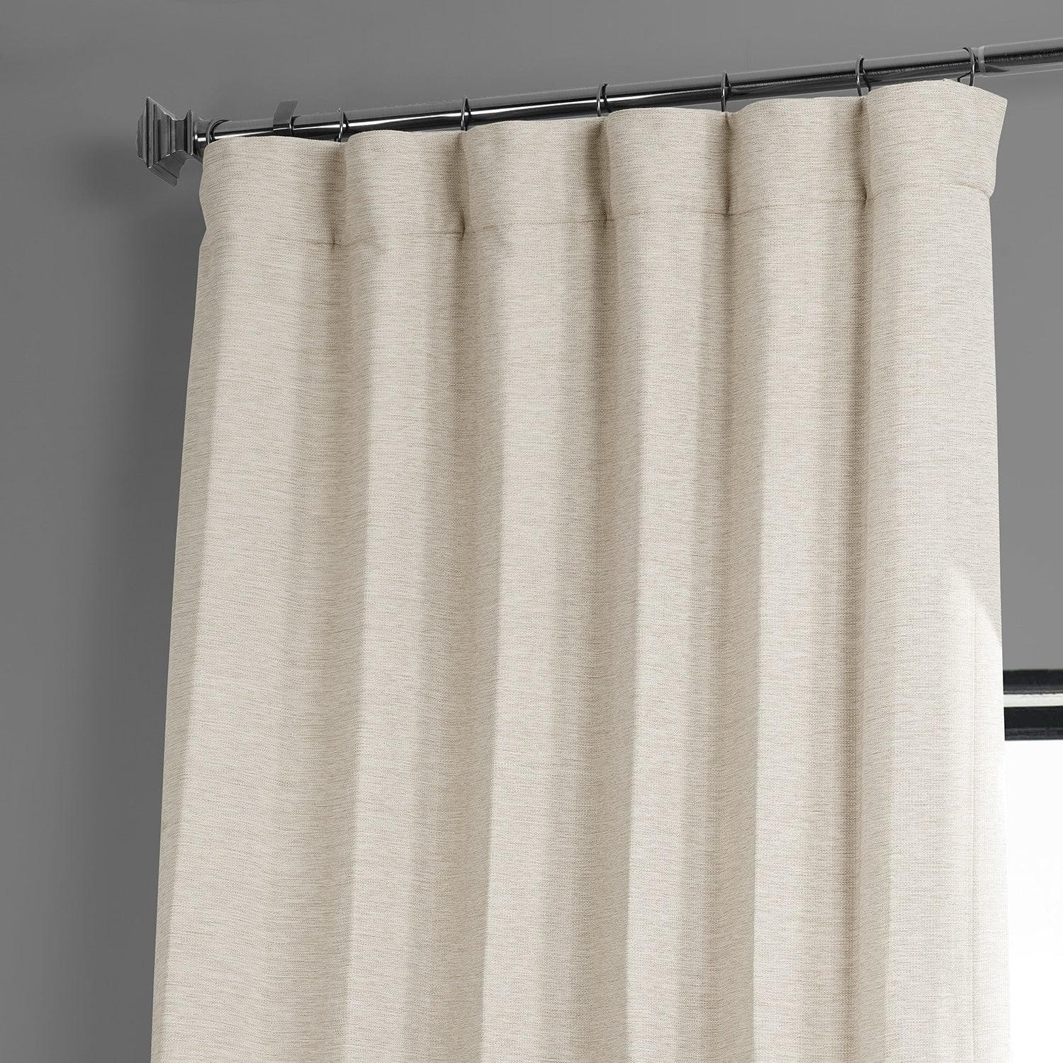Oat Cream Textured Bellino Blackout Curtains - Thermal Insulated Room Darkening Drapes for Bedroom, Living Room & Nursery