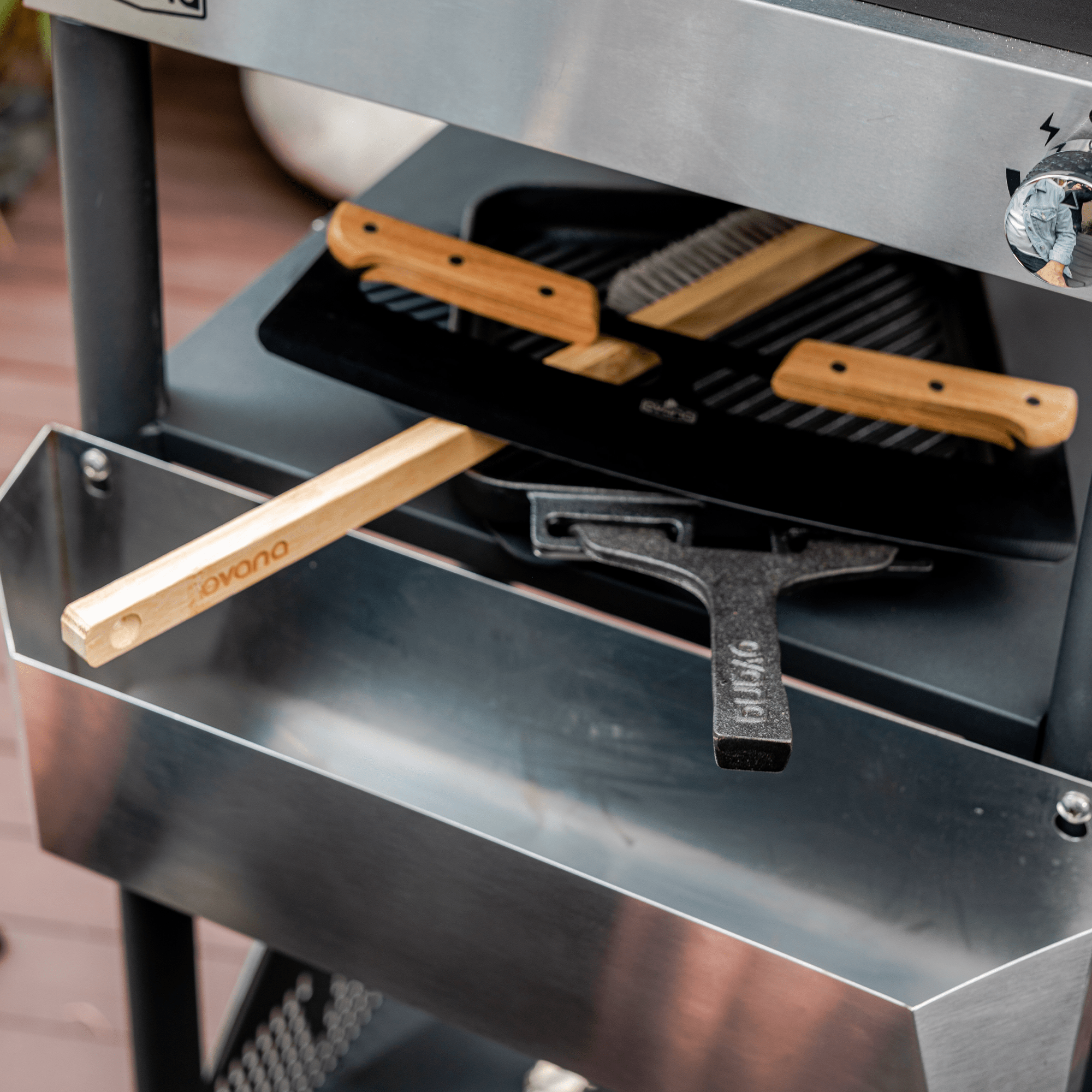 Ovana Pizza Oven Stand - Heavy Duty Stainless Steel Outdoor Pizza Oven Base with Wheels for Easy Mobility - Perfect for Backyard, Patio, and Outdoor Cooking Parties