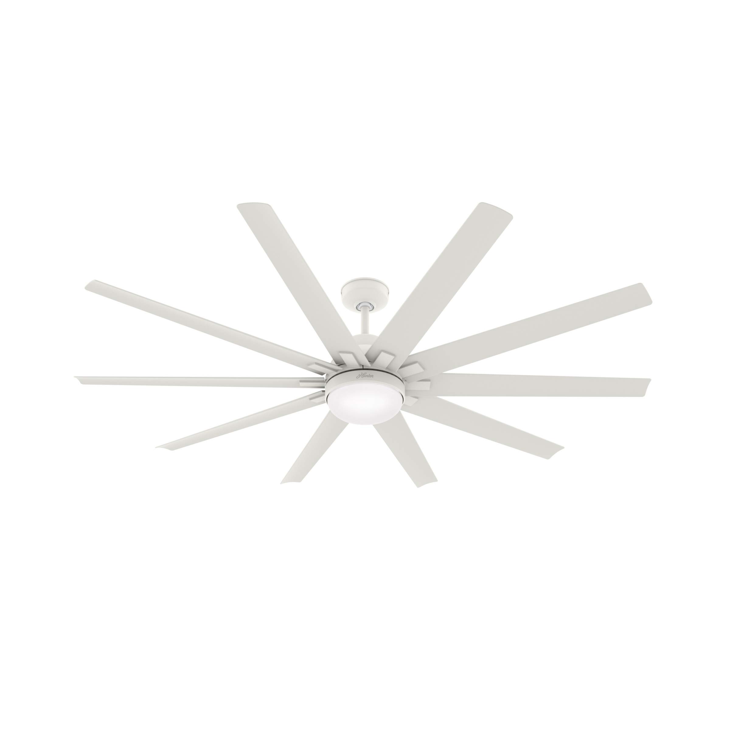 Hunter Fan Company 50717 Overton 72-inch Matte White Ceiling Fan with Light Kit - Perfect for Living Room, Bedroom & Outdoor Patio Cooling