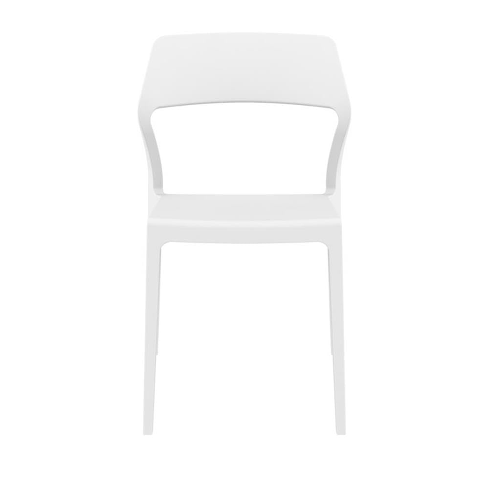 White Compamia Snow Patio Dining Chairs (Set of 2) - Weather-Resistant Outdoor Furniture for Garden, Patio, Deck & Backyard Relaxation