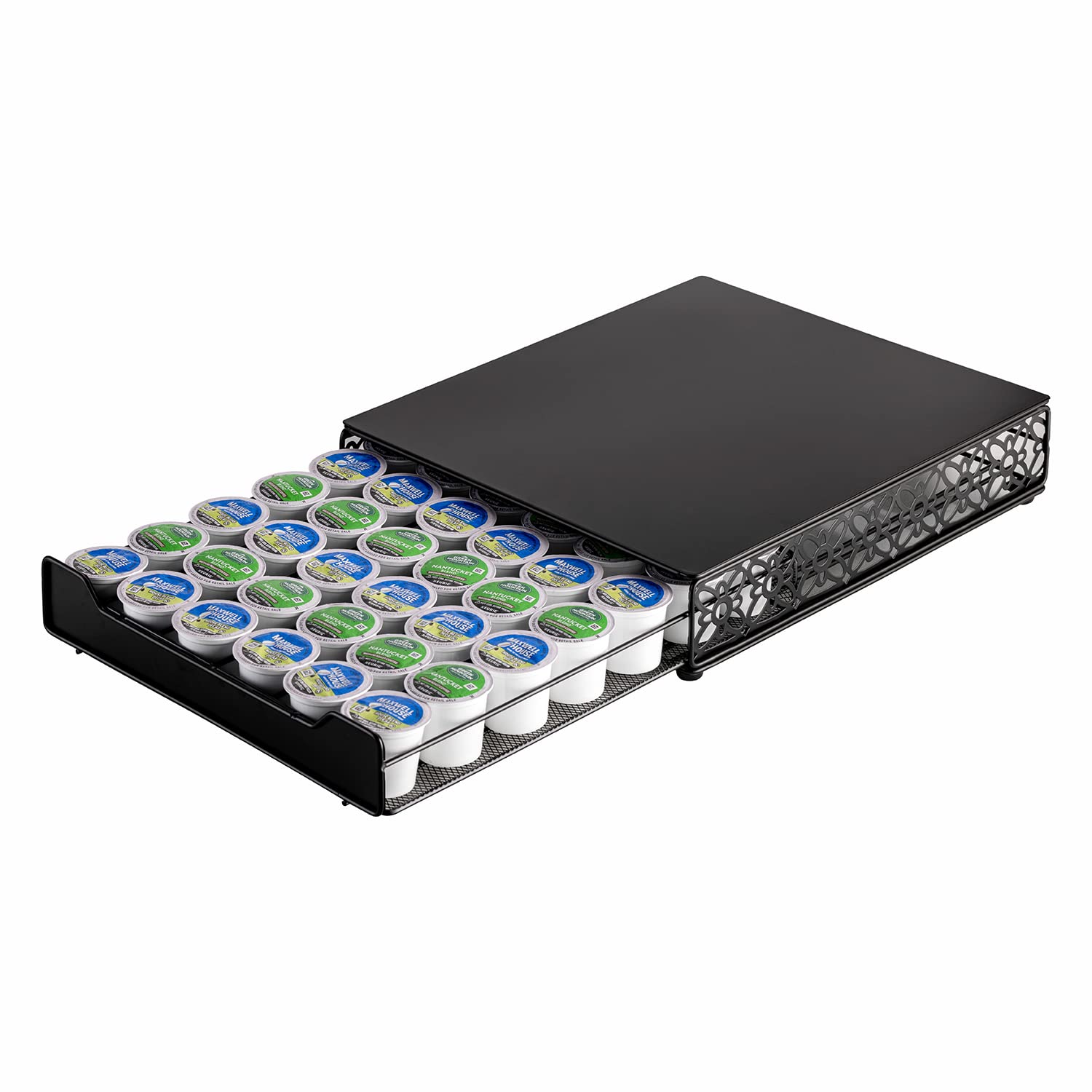 Premium Keurig Coffee Pod Storage Drawer - 42-Count K-Cup Organizer with Durable Iron Construction | Perfect for Kitchen Countertops, Office Break Rooms & Home Coffee Stations