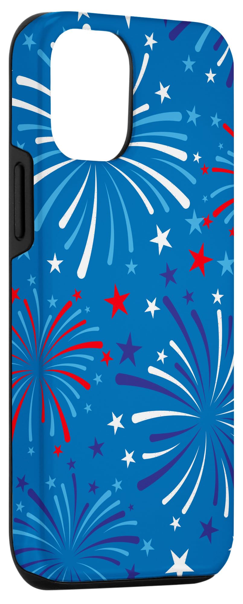 Patriotic iPhone 12/12 Pro Case - Red White Blue Firework Design for 4th of July | Durable Protective Cover for Daily Use, Parties & Celebrations