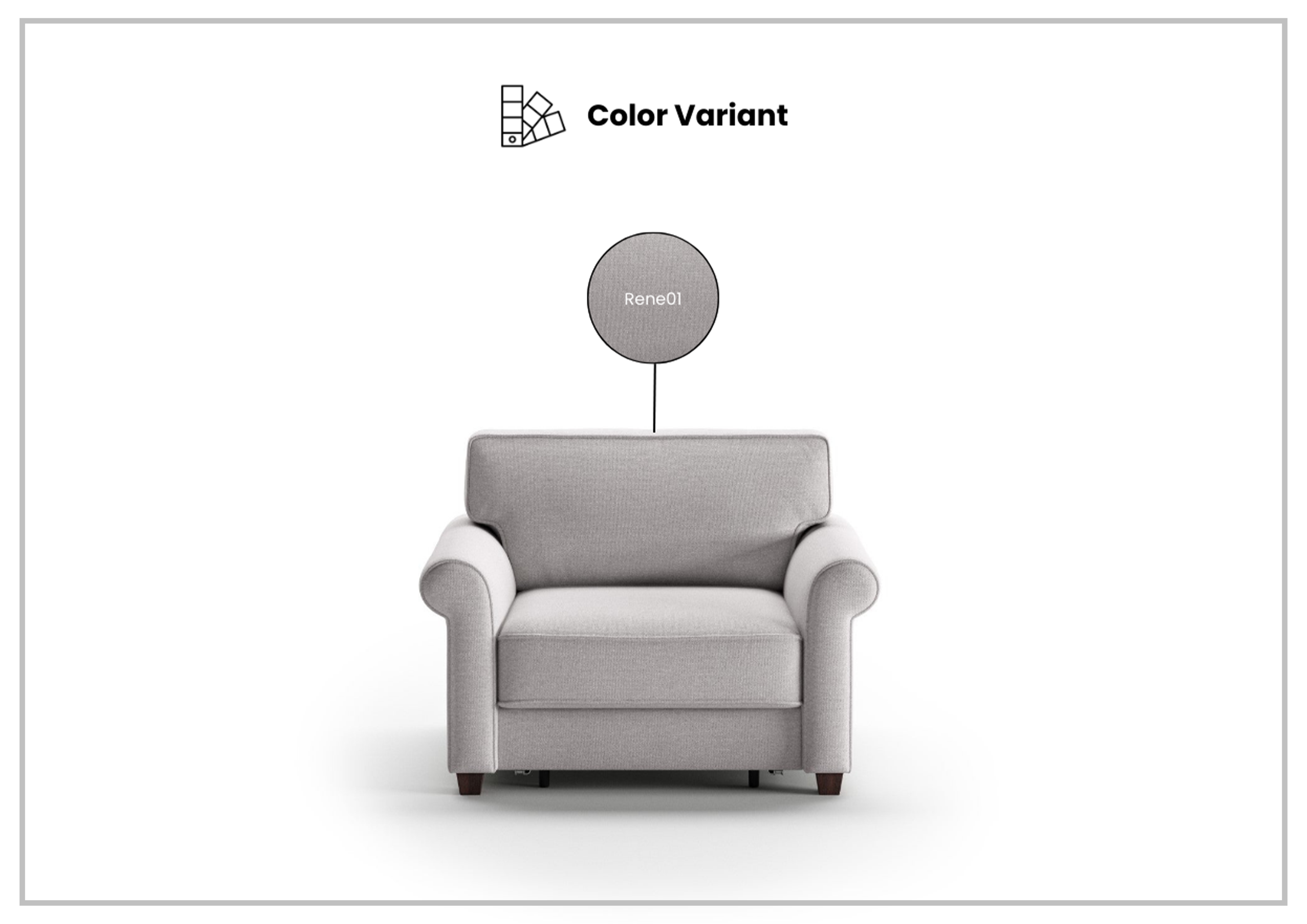 Luonto Casey Fabric Convertible Sofa Sleeper with Walnut Legs - Perfect for Small Spaces, Guest Rooms & Apartments