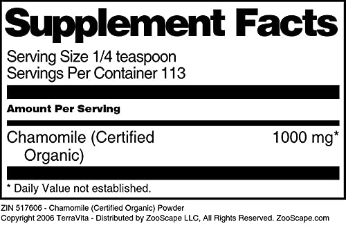 Organic Chamomile Powder - USDA Certified, 4 oz (ZIN: 517606) - Perfect for Tea, Skincare & Natural Remedies