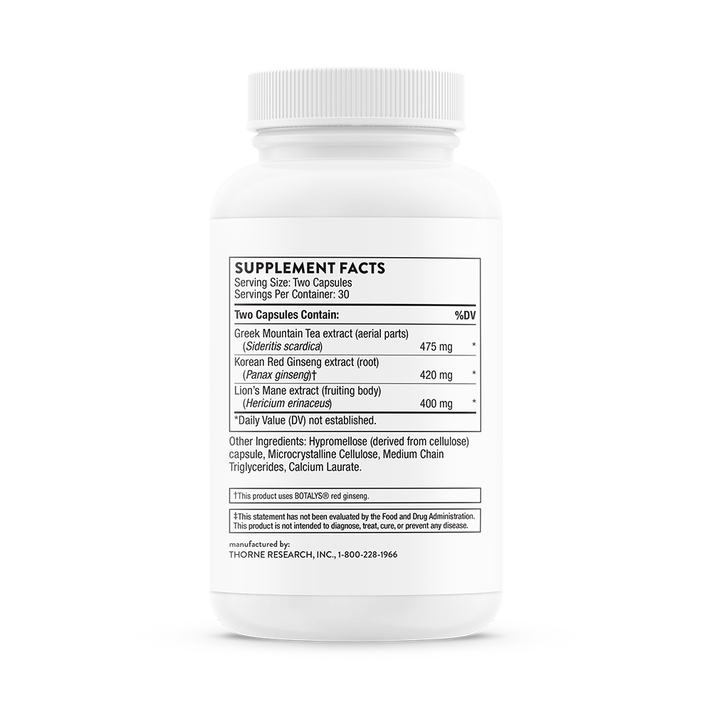 Thorne Ginseng Plus (SF826) - Premium Ginseng Supplement for Energy & Focus - Boost Stamina & Mental Clarity - Ideal for Busy Professionals & Students