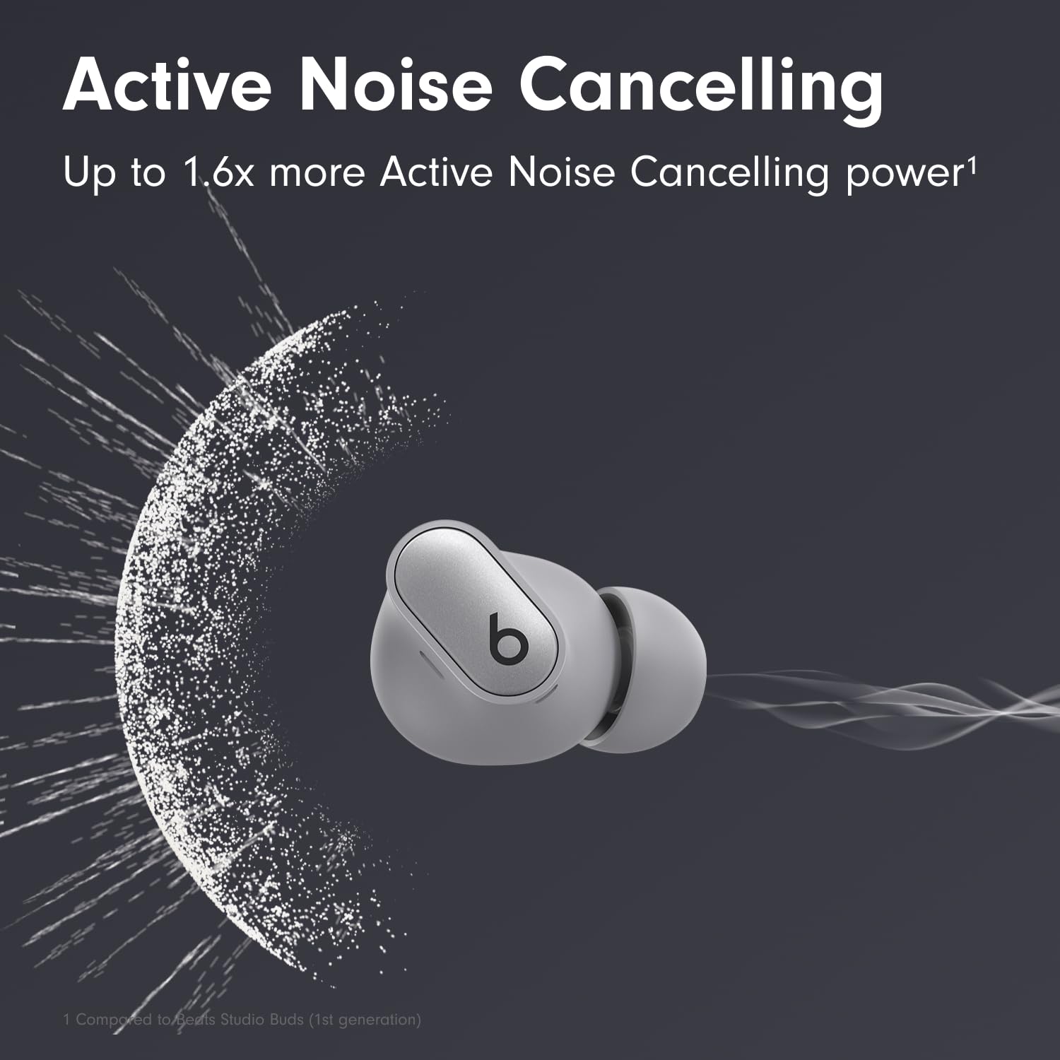 Beats Studio Buds+ (2023) - Premium Wireless Noise Cancelling Earbuds with Spatial Audio | Enhanced Apple & Android Compatibility | Built-in Mic & Sweat-Resistant Design | Cosmic Silver | Perfect for Workouts, Commuting & Travel