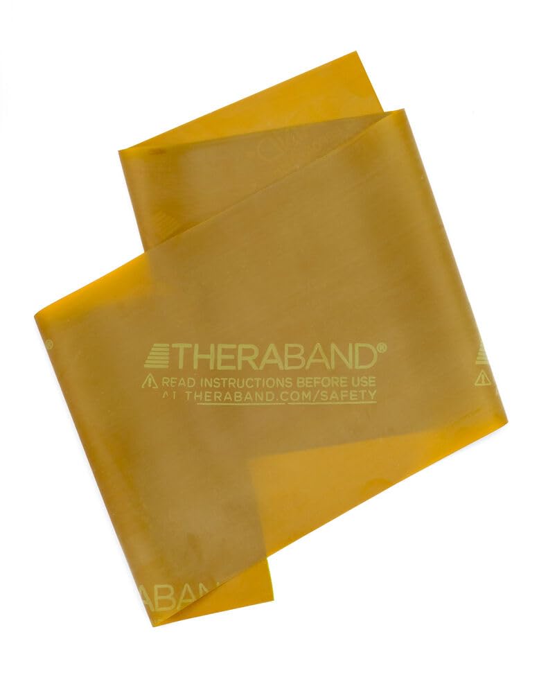 THERABAND Resistance Bands - 2 Pack (25 Yards Each) Professional Latex Exercise Bands for Strength Training, Physical Therapy & Home Workouts - Gold, Max Level 8 - Perfect for Upper Body, Lower Body & Core Exercises, Pilates & Rehabilitation
