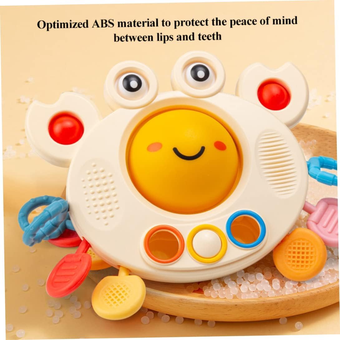 Montessori Baby Sensory Toy - Food Grade Silicone Travel Toy for Toddlers 18 Months to 3 Years | Crab Shape | Perfect for Car Rides, Airplane Travel & Early Learning Development