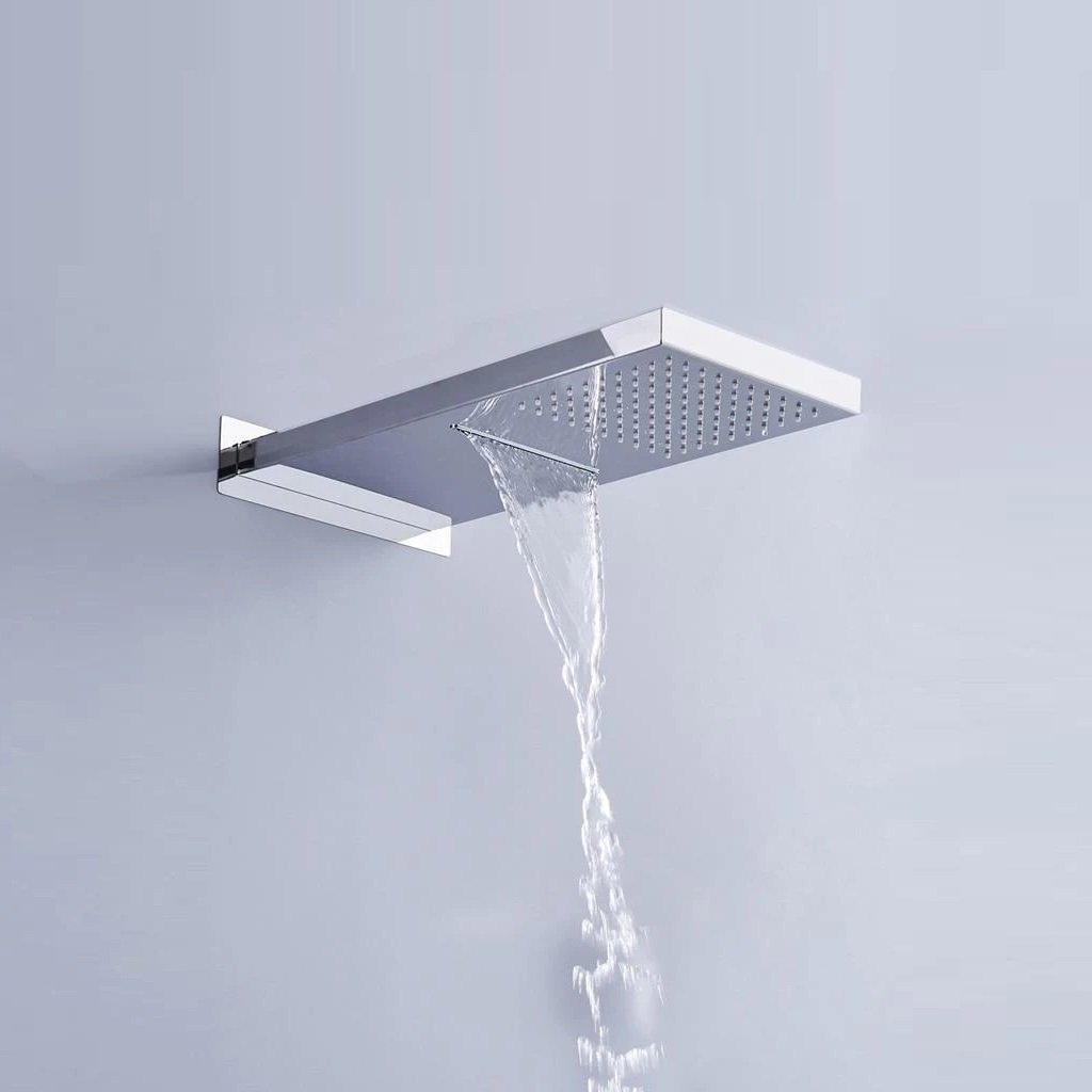 Devon Double Function Shower Head - Wall Mount 9-Inch Stainless Steel/Polished Chrome for Luxurious Bathroom Upgrade & Spa-Like Experience