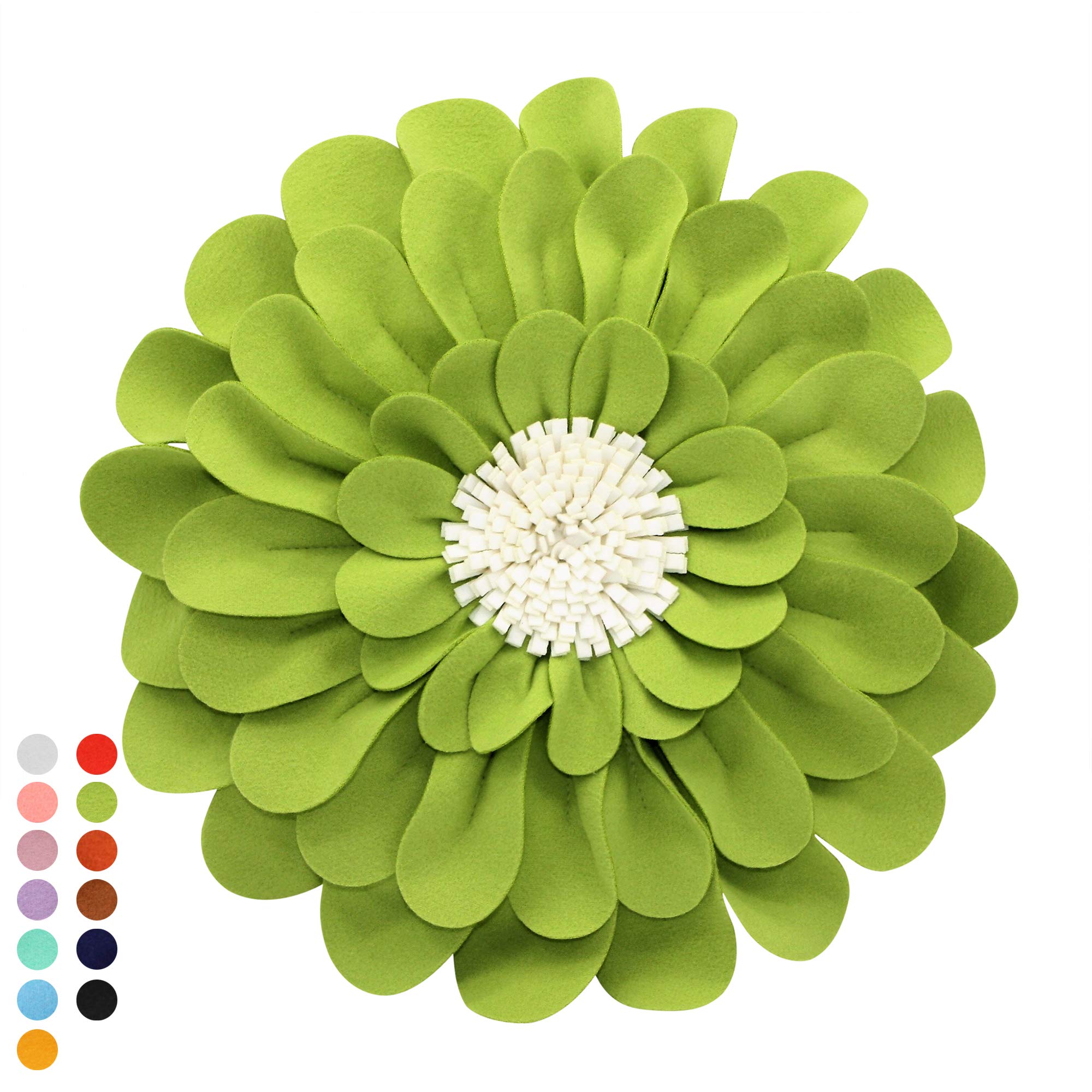 3D Happy Daisy Flower Throw Pillow - Decorative Flower Shaped Pillow for Home Decor - Soft & Cozy Round Cushion for Sofa, Bed, Nursery - Unique Patented Design for Living Room, Bedroom & Dorm
