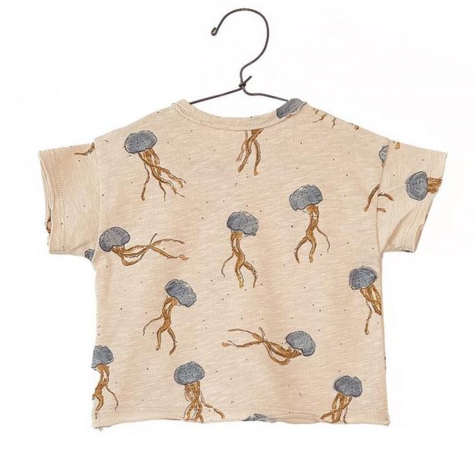 Play Up Organic Cotton Jersey T-Shirt with Jellyfish Print - Soft & Comfortable for Casual Wear, Beach Outings, and Summer Fashion