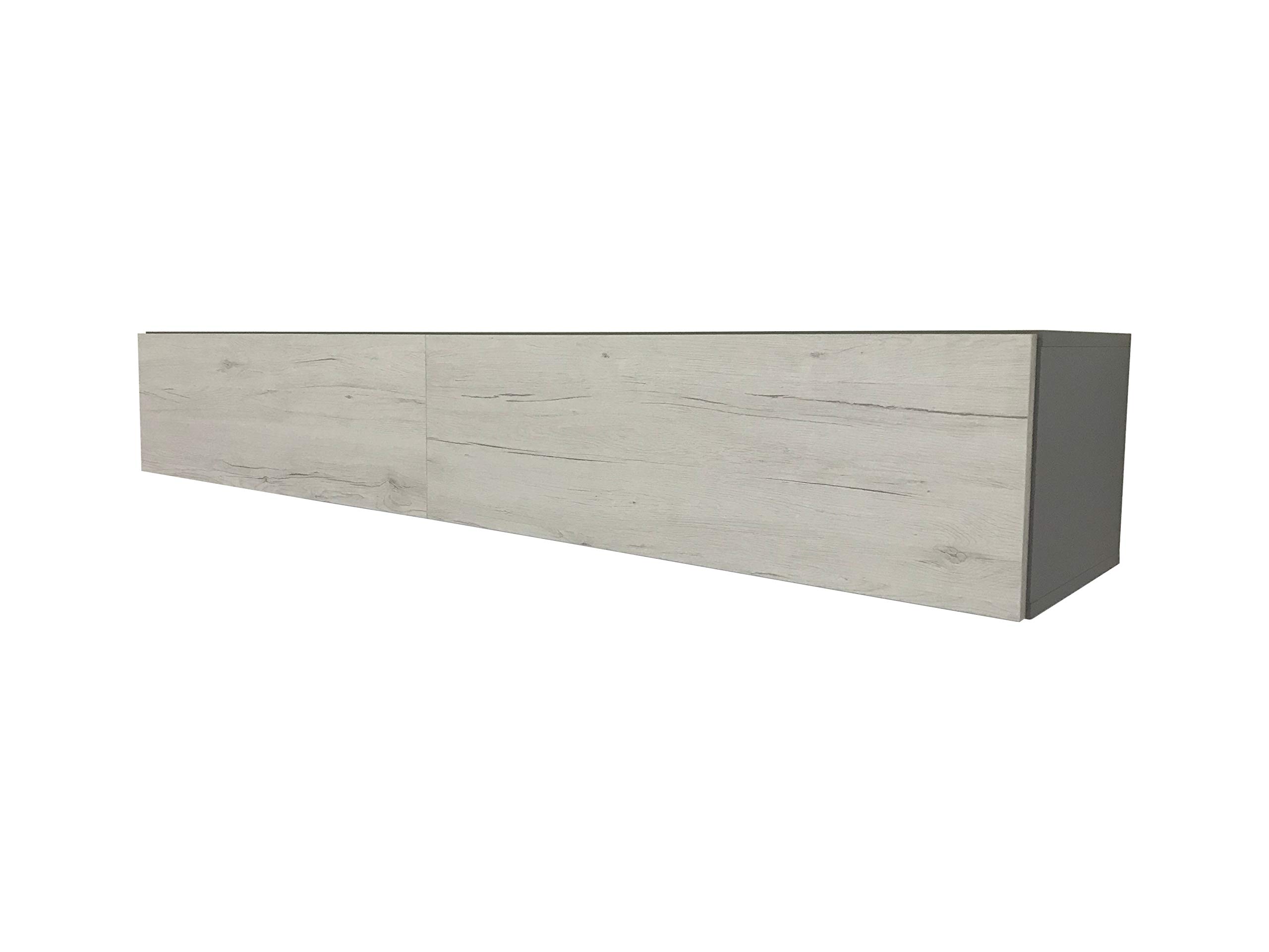 VIGO High Gloss TV Stand for Living Room - Modern Entertainment Center with Storage (Slate Grey/White Monaco) - Perfect for Flat Screen TVs, Gaming Consoles & Home Theater Setup