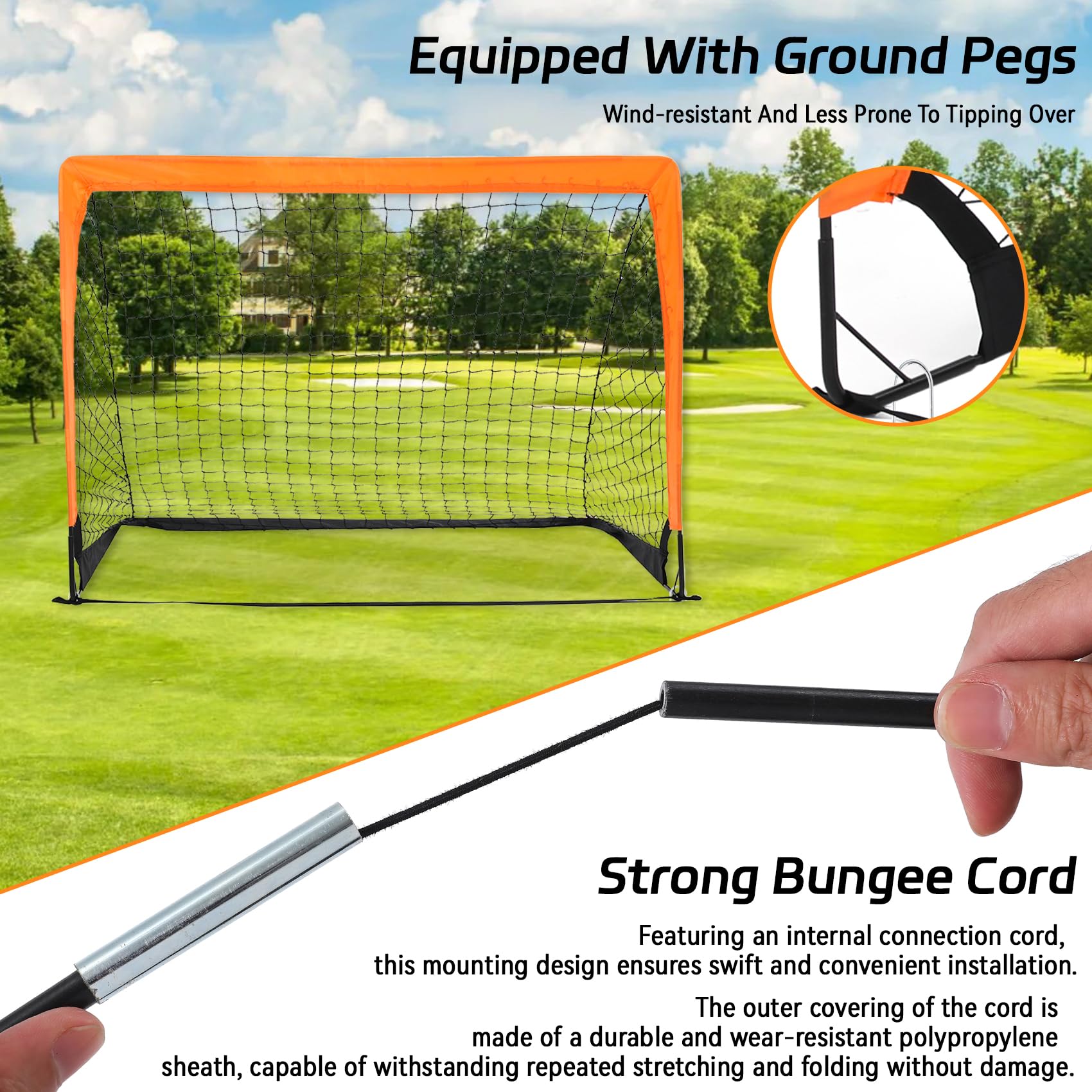 2-Pack Portable Soccer Goals for Backyard - Pop Up Folding Soccer Goal Net for Indoor or Outdoor Use, Practice Mini Soccer Goals for Kids and Youth, 4' x 3' Training Football Net with Carry Bag - Perfect for Backyard Practice, Park Games & Youth Soccer Training