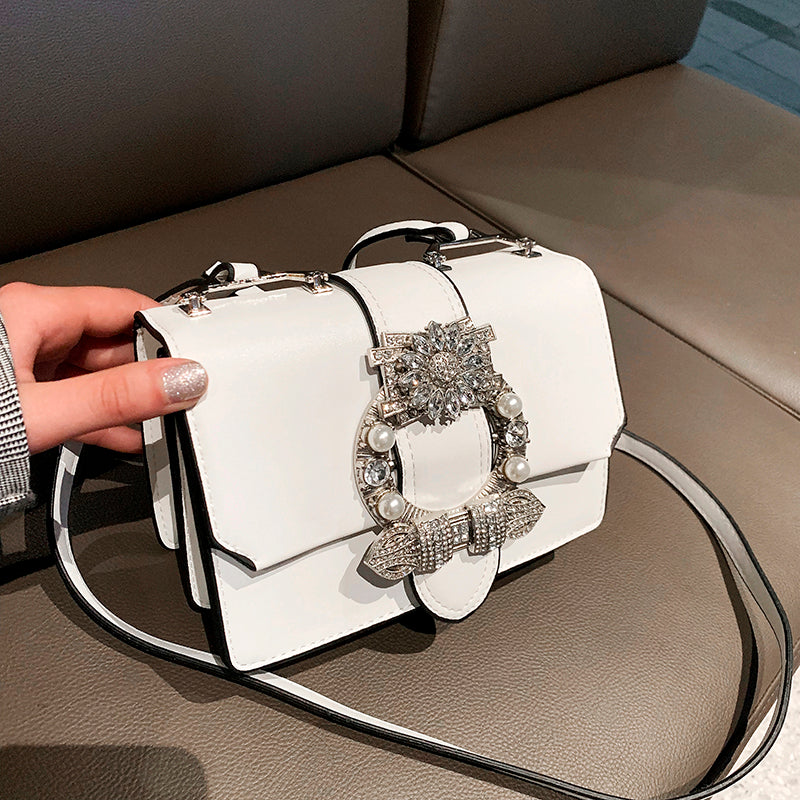 Luxury Designer Handbags for Women - Diamond Lock PU Leather Shoulder Bags - Elegant Ladies Fashion Accessories for Work, Party & Evening Events