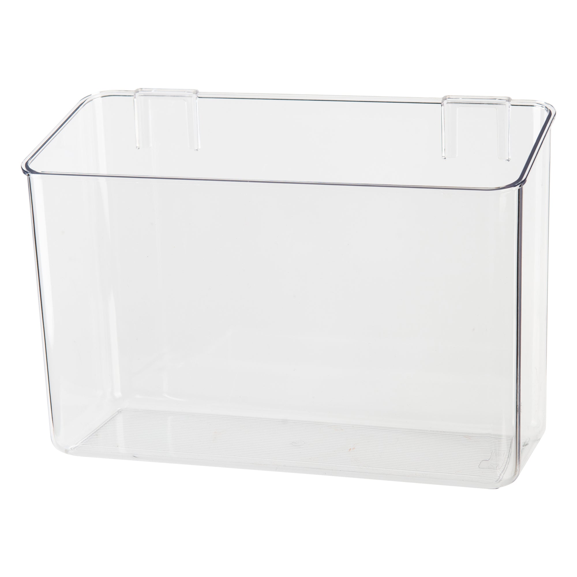 Clear Wall Mount Adhesive Storage Container - Tall Large Organizer for Bathroom, Kitchen, Office - Space Saving Hanging Bins for Toiletries, Cosmetics, Office Supplies