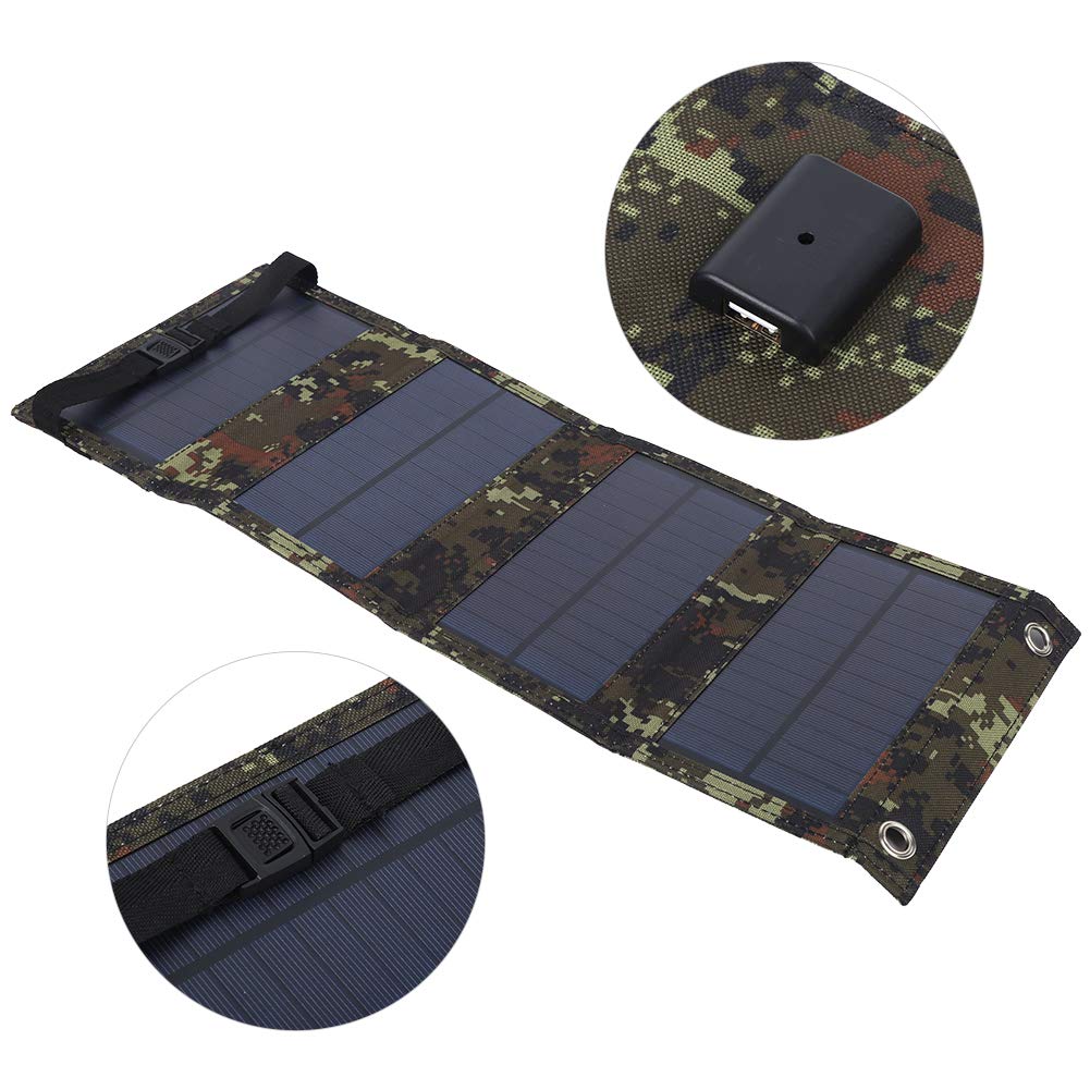 EXCLUZO 10W Waterproof Solar Charger for Camping & Outdoor - Portable Solar Panel with 5.5V Output for Power Banks - Perfect for Hiking, Backpacking & Emergency Power Supply