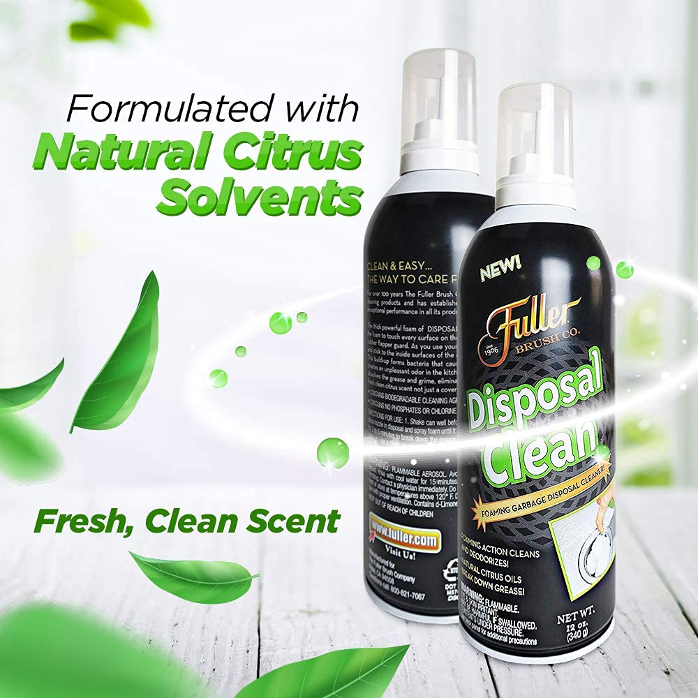 Fuller Brush Garbage Disposal Cleaner with Foaming Action - Fresh Citrus Scent (12 oz, 6 Pack) | Eliminates Odors & Cleans Kitchen Sink Drains | Perfect for Home & Commercial Use