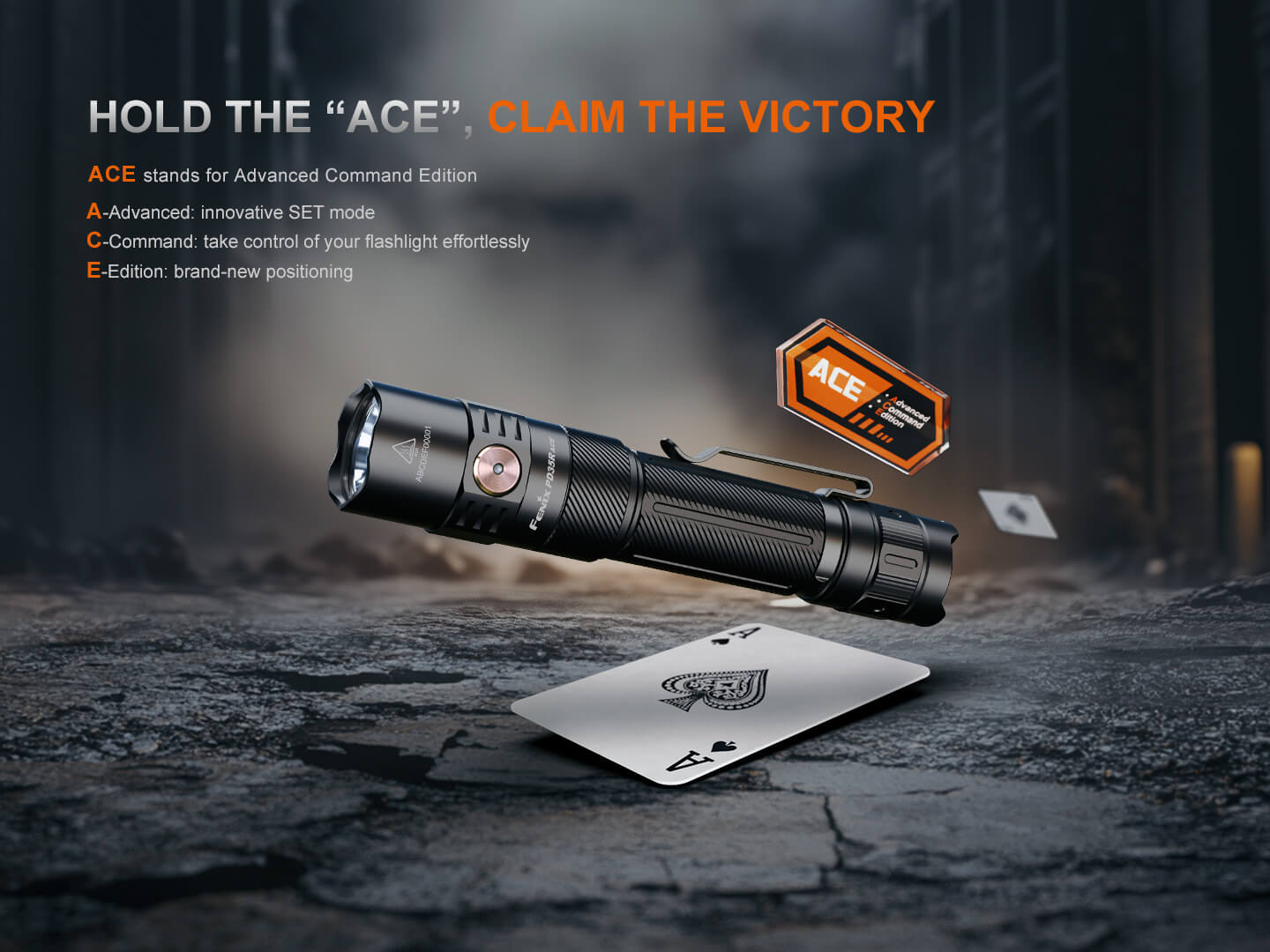 Fenix PD35R ACE Rechargeable Tactical Flashlight - 1600 Lumens, 5 Modes, IP68 Waterproof - Perfect for Camping, Hiking, Emergency & Outdoor Adventures