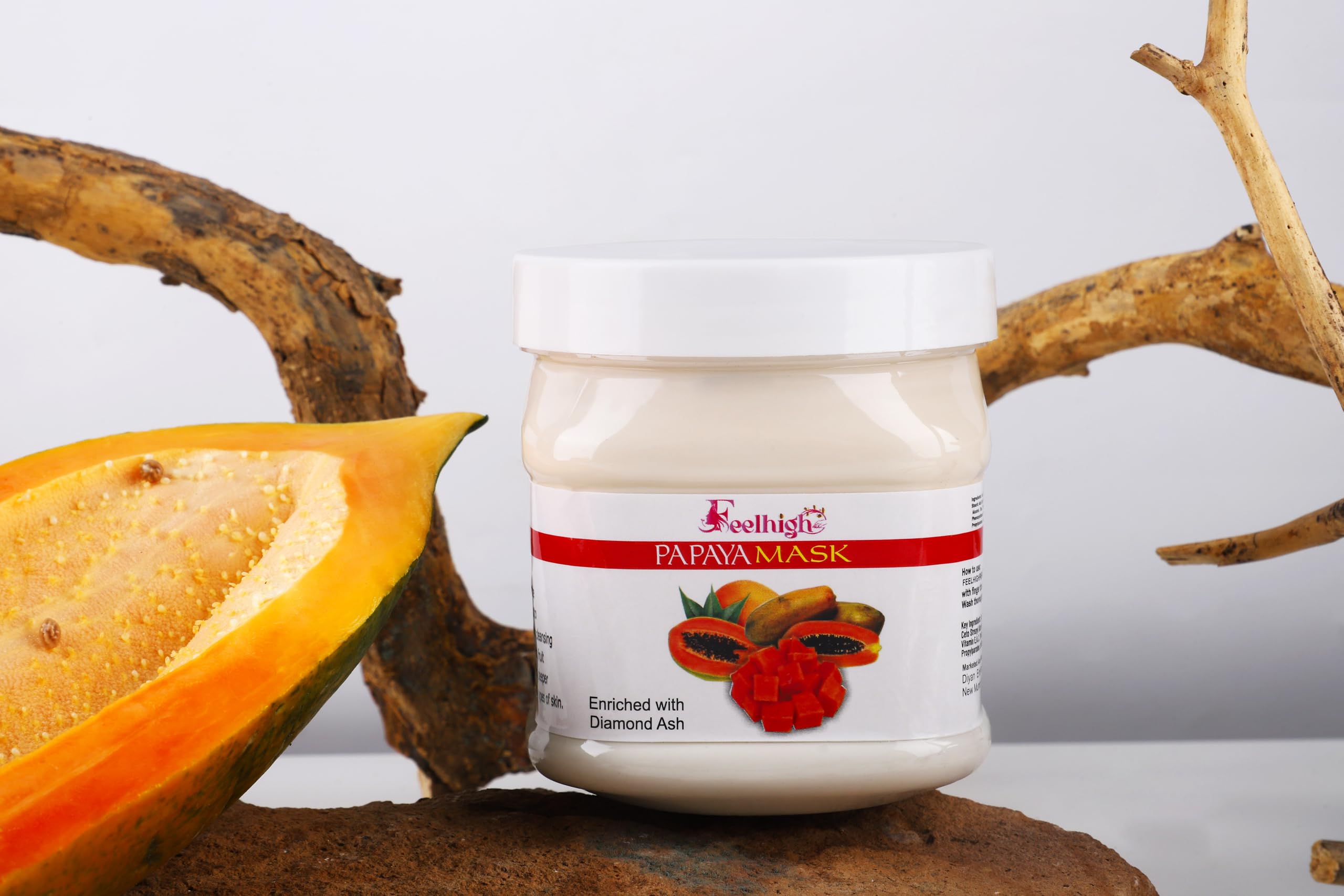 Feelhigh Charcoal & Papaya Face & Body Scrub Mask - Natural Skin Care for Acne, Blackheads & Exfoliation | Perfect for Spa Day & At-Home Skincare Routine