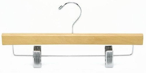Premium Wooden Clothes Hangers for Pants & Skirts - Heavy Duty Non-Slip Garment Hangers for Closet Organization - Perfect for Home, Retail Stores & Travel Packing