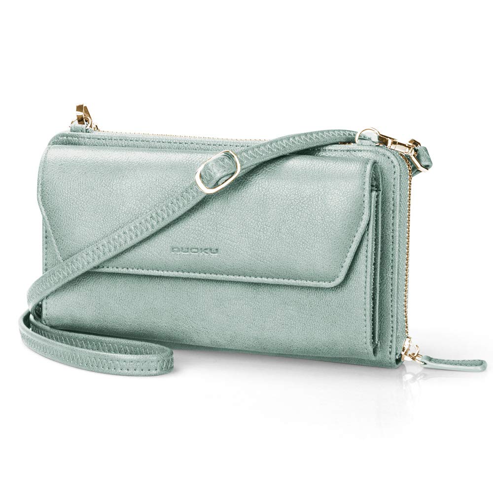Nuoku Women's RFID Blocking Wallet Purse - Zip Around Wristlet Crossbody Clutch with 2 Adjustable Straps | Perfect for Travel, Shopping & Everyday Use