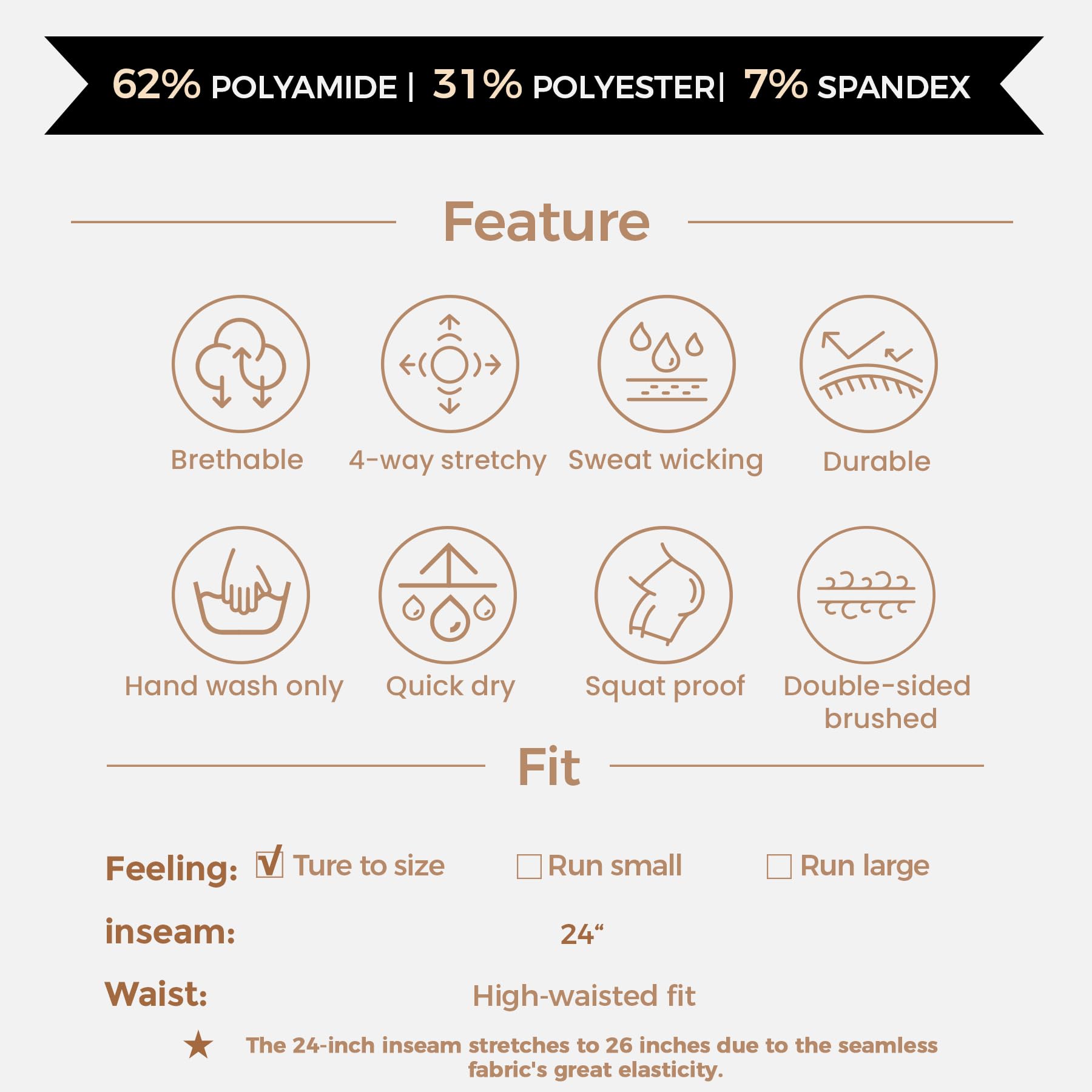 Aoxjox High Waist Yoga Pants for Women - Seamless Workout Leggings 24