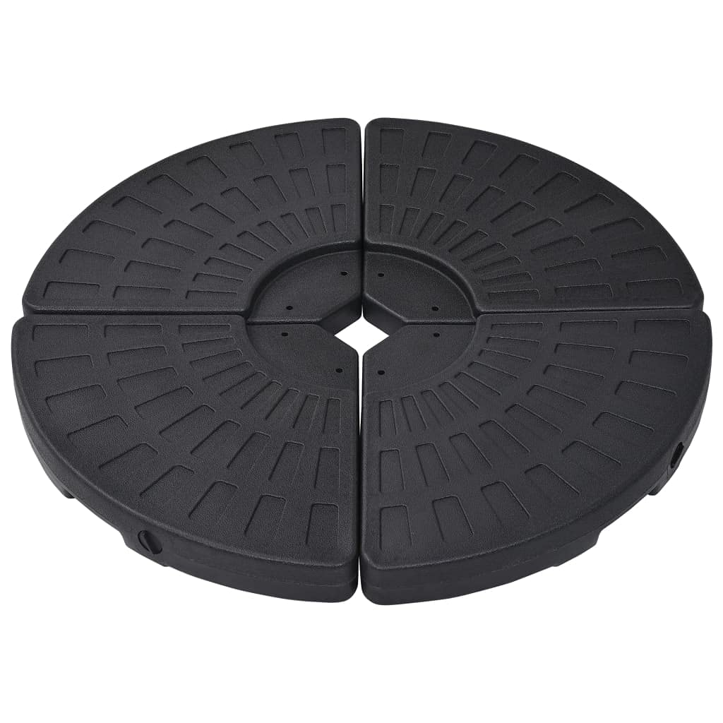 iFCOW Fan-Shaped Umbrella Base - 4 Pack Heavy Duty Black Stand for Patio, Garden, and Outdoor Use
