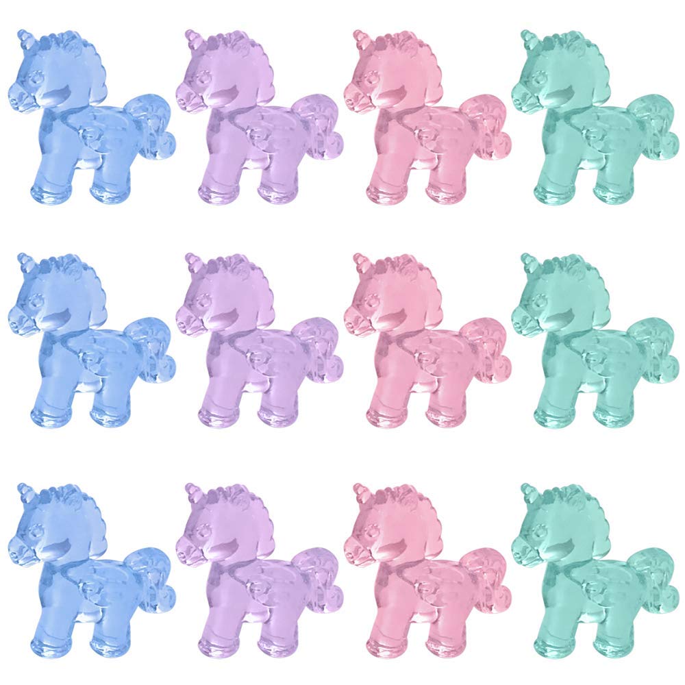 ArtCreativity 12-Piece Mini 1.75 Inch Acrylic Unicorn Cake Toppers Set - Cute Unicorn Cupcake Decorations for Birthday Parties, Baby Showers & Unicorn Themed Events - Perfect as Party Favors, Goodie Bag Fillers & Sweet Table Centerpieces