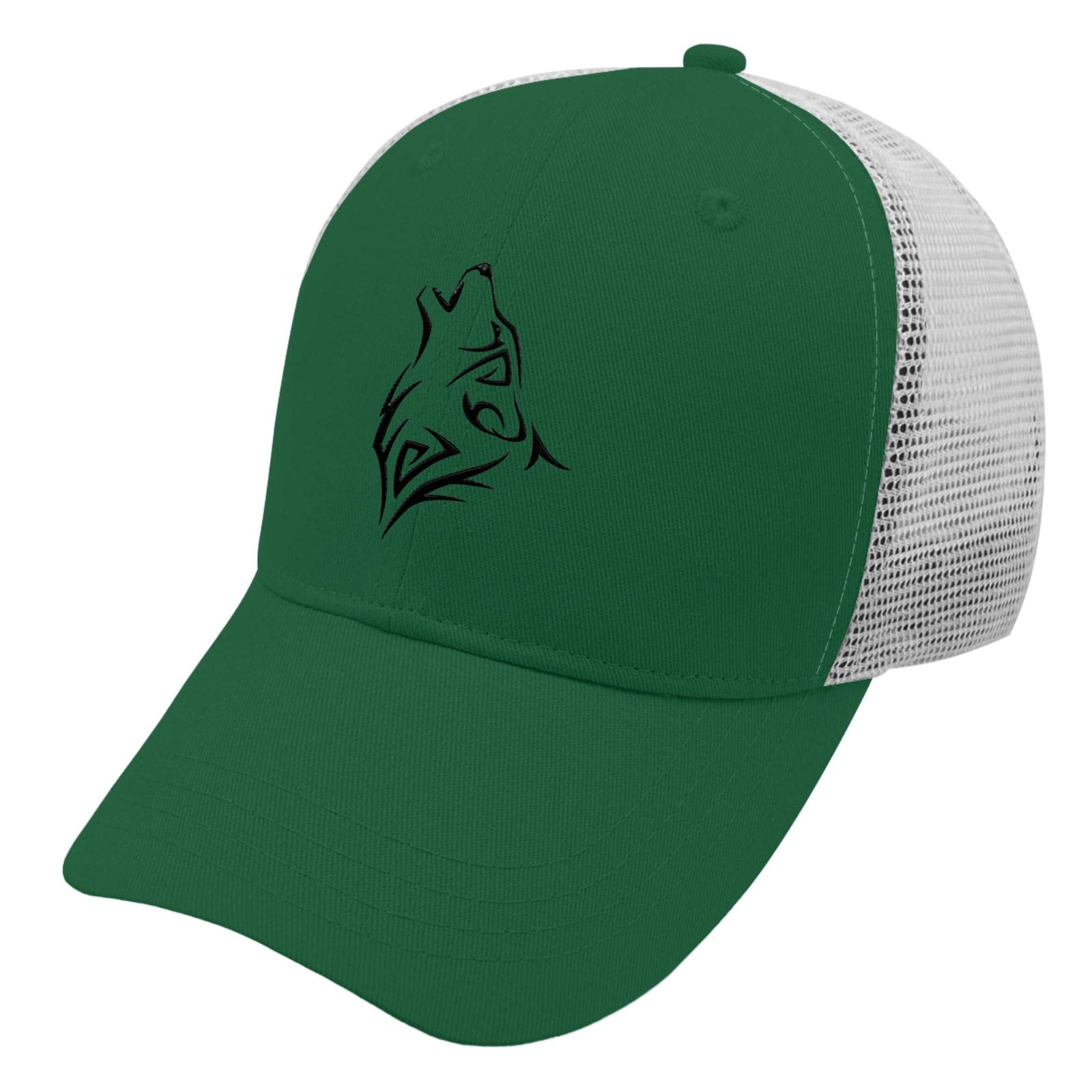 Men's Big Head Cotton Wolf Howling Trucker Baseball Cap - Adjustable Embroidery Hat for Men & Women - Perfect Gift for Dad, Grandpa, Grandma - Ideal for Outdoor Activities, Hunting, Fishing, and Casual Wear