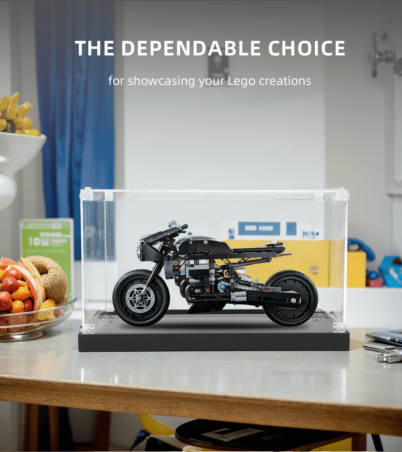 LEGO Technic The Batman Batcycle 42155 Display Case - Premium Acrylic Showcase for Collectible Model - Perfect for Home Decor, Office Display & Gift for LEGO Fans