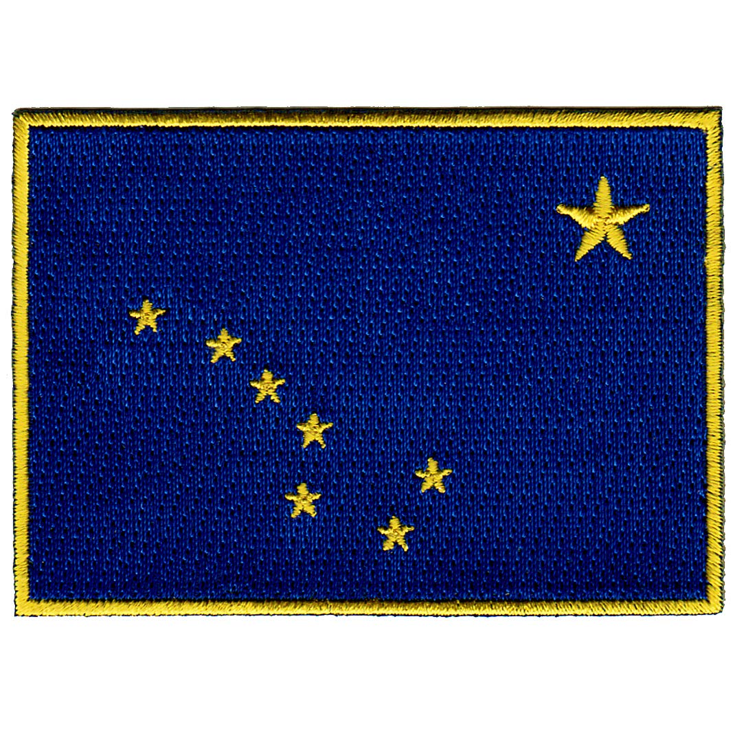 Alaska State Flag Embroidered Patch - Iron-On AK Emblem - Blue & Gold Sew-On Badge for Jackets, Hats, Bags - Perfect for Outdoor Adventures, Travel Gear & Souvenirs