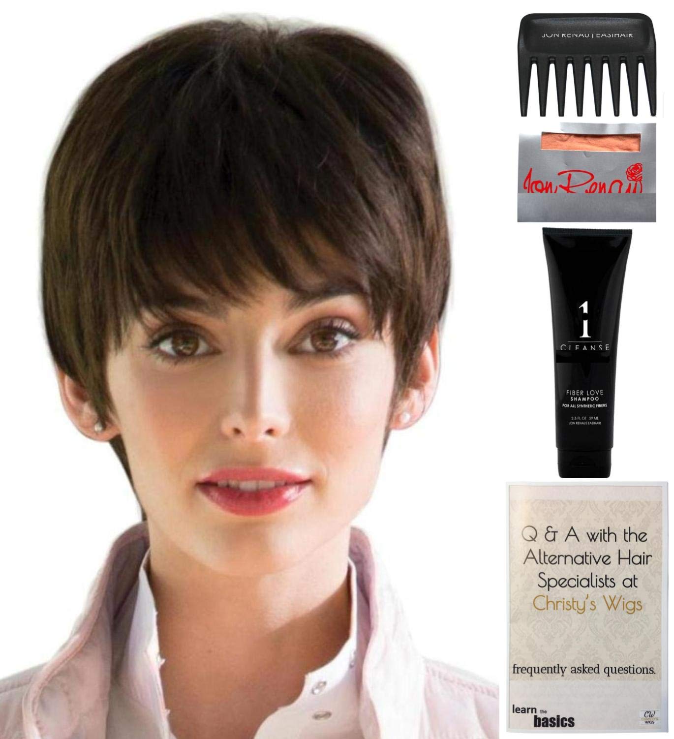 Amore Connie Wig Bundle - 5 Piece Set with Christy's Wigs Q&A Booklet, 2oz Travel Size Wig Shampoo, Wig Cap & Wide Tooth Comb in Harvest Gold | Perfect for Cosplay, Costume Parties & Everyday Wear