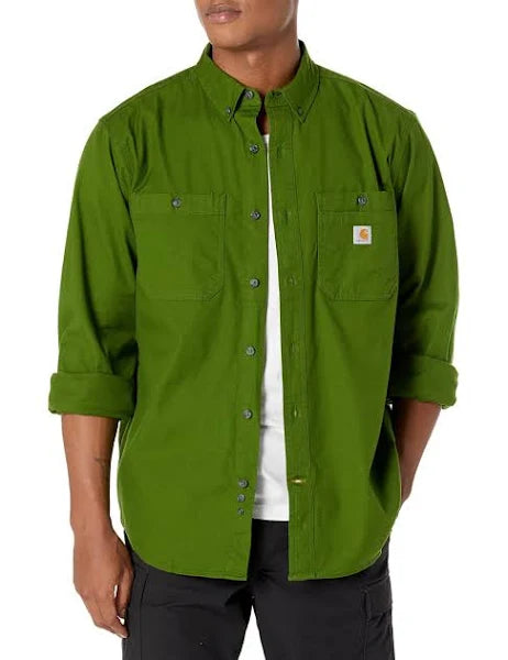 Carhartt Rugged Flex® Relaxed Fit Midweight Canvas Long Sleeve Work Shirt 103554 - Durable Men's Workwear for Construction, Farming & Outdoor Activities