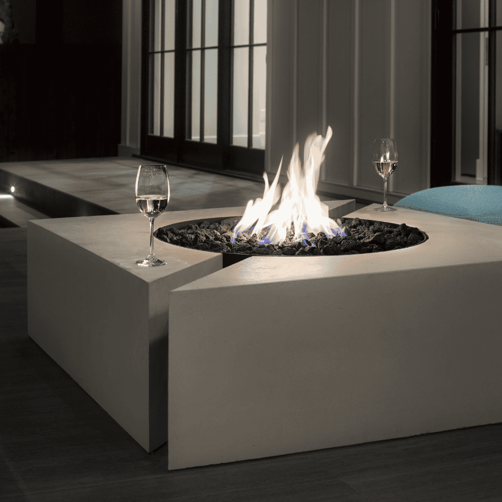 Outdoor Fire Pit Table with Lid - Stainless Steel & Glass Wind Guard for Patio, Garden, Backyard - Perfect for Camping, BBQ, and Relaxing Evenings