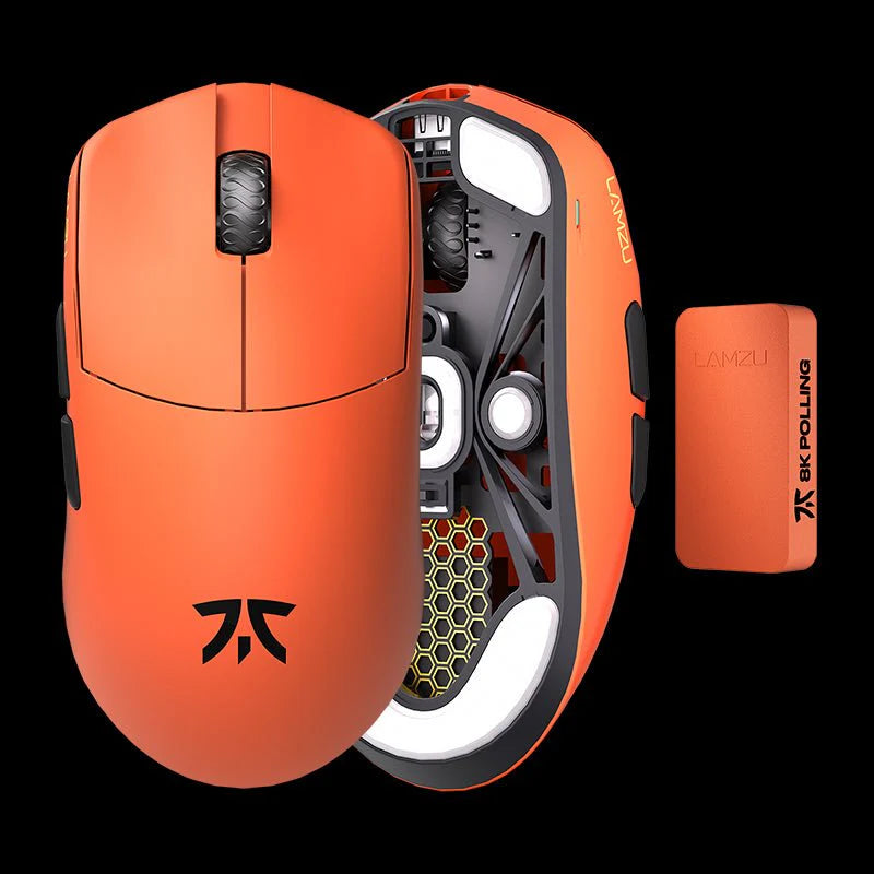 Fnatic x Lamzu Maya X 8K Wireless Gaming Mouse - Ultra Lightweight, Ergonomic Design for Esports & FPS Gaming - Perfect for Competitive PC Gamers & Streamers