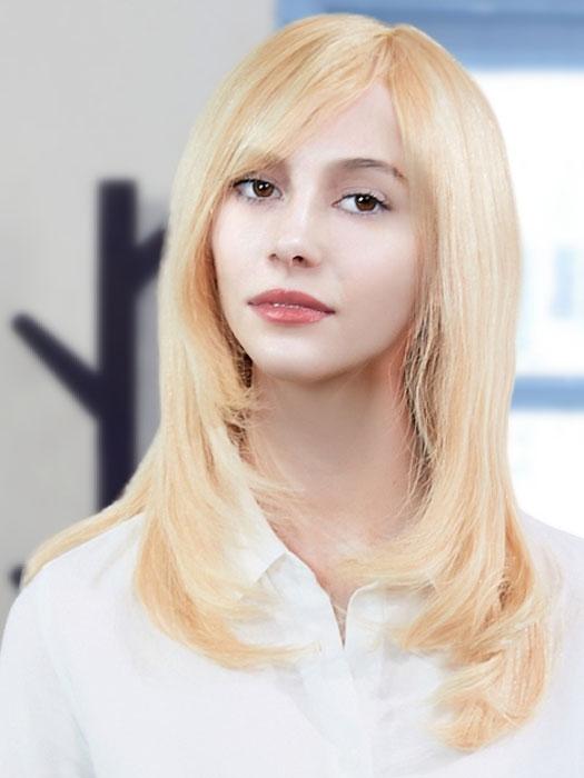 Amber Human Hair Wig with Mono Top - Natural Look & Comfortable Fit for Daily Wear, Cosplay, and Special Occasions