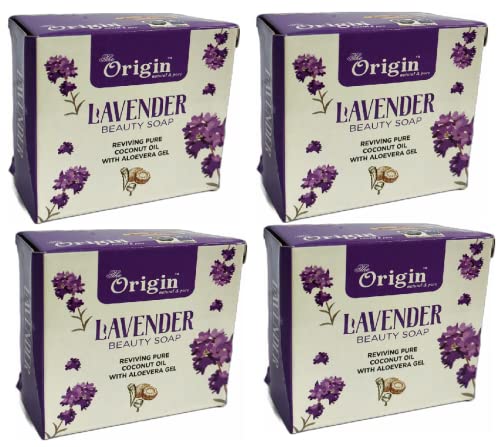 Kerala Ayurvedic Herbal Bath Soap - 100% Handmade Organic Coconut Oil Soap with Natural Lavender Fragrance (4 x 100g) - Gentle Cleansing for Men & Women - Perfect for Daily Skincare, Spa Days, and Ayurvedic Wellness Routines