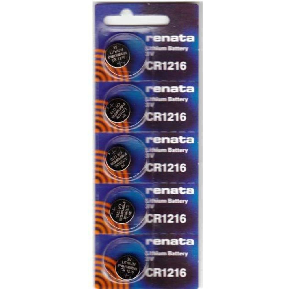 Renata CR1216 Watch Batteries 5-Pack - Long-Lasting Power for Watches, Calculators, and Small Electronics - Perfect for Timekeeping Devices and Digital Gadgets