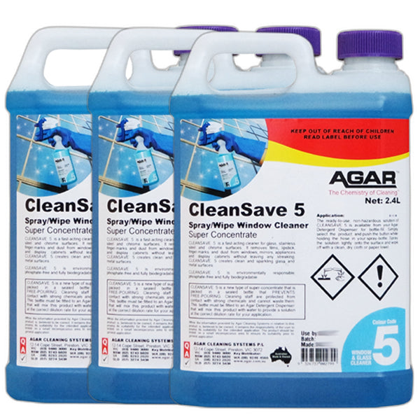 Agar CleanSave 5 Window Cleaner - Streak-Free Glass Cleaner for Home & Office - Perfect for Windows, Mirrors, and Glass Surfaces