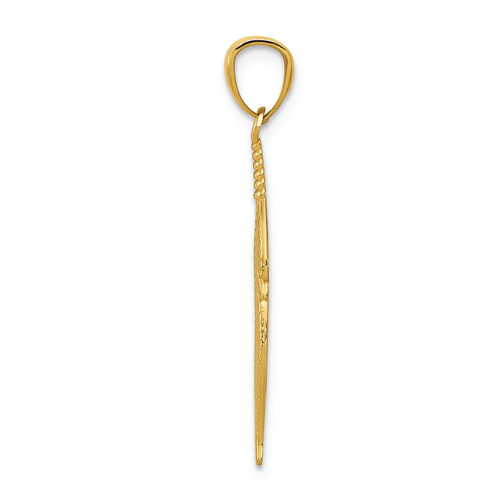 14K Yellow Gold Polished Feather Charm Pendant - Elegant Jewelry Gift for Women, Perfect for Necklaces & Bracelets - Birthday, Anniversary, Wedding & Everyday Wear