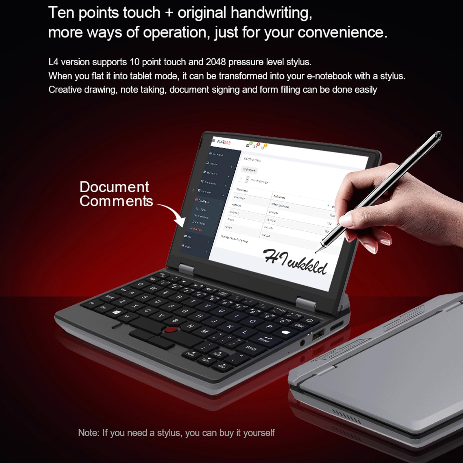 KingnovyPC 7-inch Mini Laptop with Windows 11 | Intel Celeron J4105 Touchscreen Notebook | 12GB RAM & 2TB SSD | Dual Band WiFi, USB 3.0/2.0, HDMI | Ultra-Portable Small Computer for Business, Travel & Home Use
