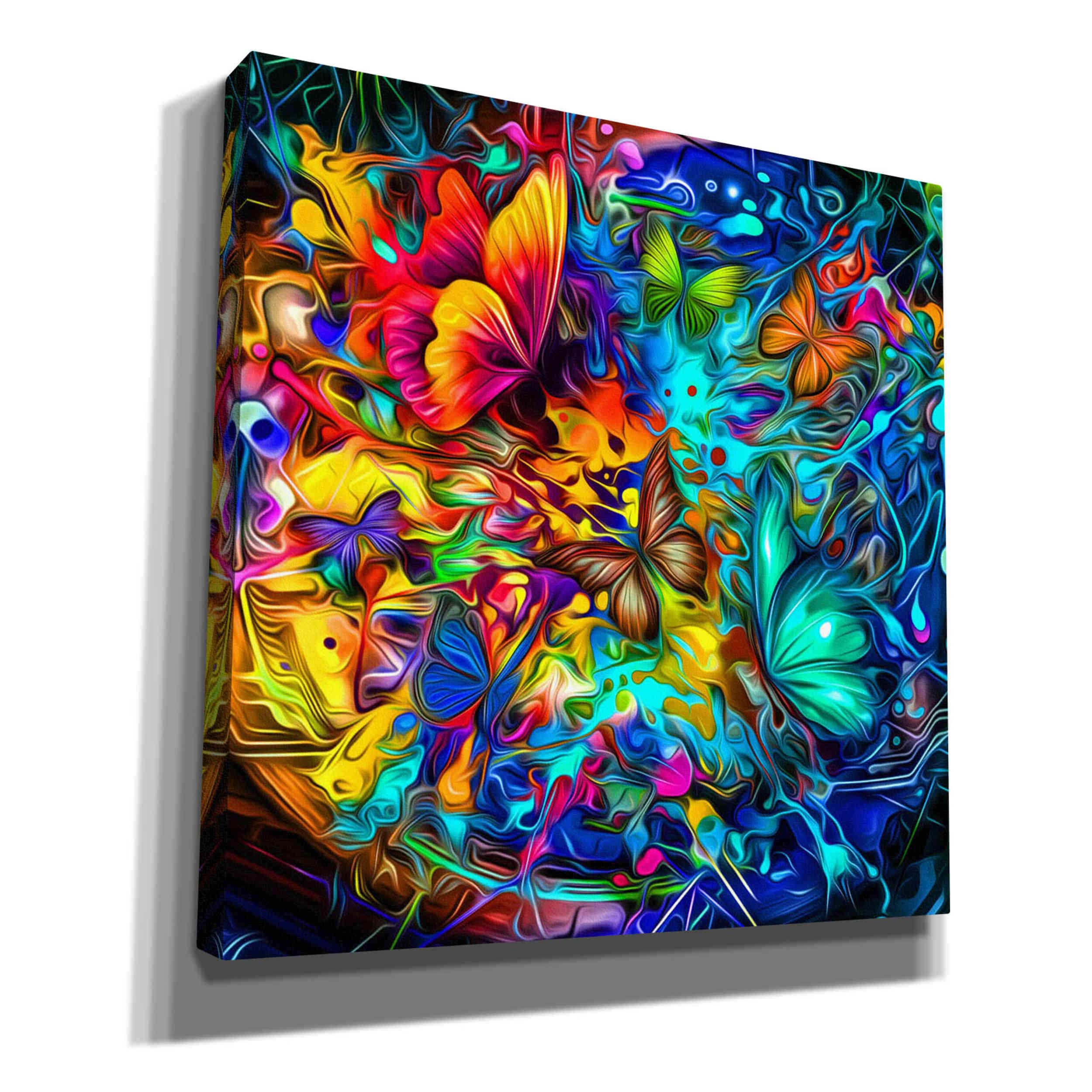Melting Pot Abstract Canvas Wall Art - 26x26 Inches Modern Home Decor for Living Room, Bedroom & Office