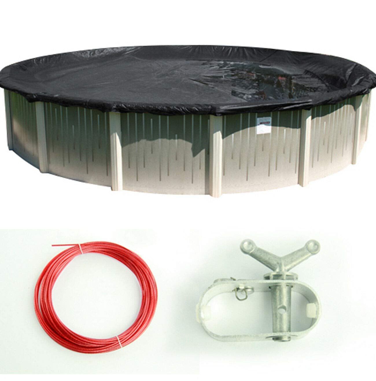 28ft Round Above Ground Swimming Pool Winter Cover - Heavy Duty Reversible Outdoor Pool Cover for Galapagoz Pools - All Weather Protection for Garden, Backyard & Patio Use